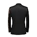 PYJTRL Men Fashion Purple Colorful Velvet Sequins Blazer (Black, M)