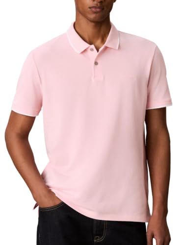 Image of Calvin Klein Men's Liquid Touch Polo Stripe with UV Protection