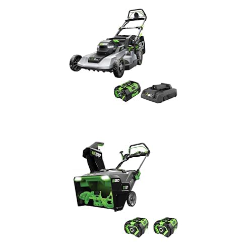EGO POWER+ Electric Lawn Mower Bundle - Includes 56V 6.0Ah Battery, Charger, Self-Propelled Cordless Mower and 56V Snow Blower with 21-Inch Steel Auger
