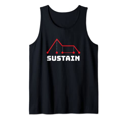 Sustain ADSR Vida Modular Wellenform Synth Nerd Sintetizador Camiseta sin Mangas