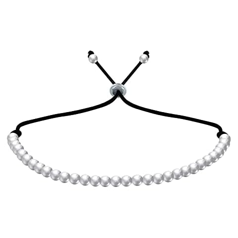 Bracelet Lien Perles Argent - Noir Cover