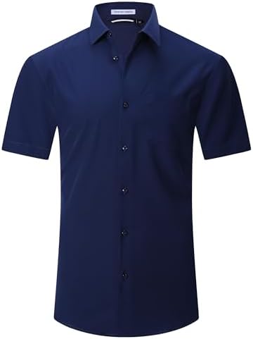 Alex Vando Mens Dress Shirts 4-Way Stretch Wrinkle Free Regular F...