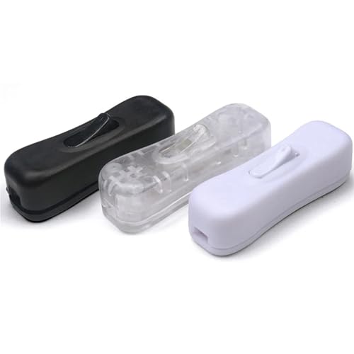 Interruptor de cable transparente 250V 2A basculante para lámparas LED 7