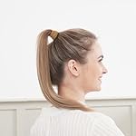 50PCS Seamless Hair Ties for Women Thick Hair, Soft Pony Tails, Large Elastic Hair Bands, Thick Ponytail Holders No Damage, Light Brown, 2 Inch in Diameter - Image 5