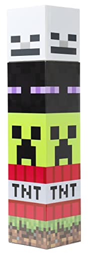 Minecraft - Botella de agua cuadrada de plástico - Pixel Creepers - Botella de agua para niños de videojuegos - 650ml - Regalos de Minecraft - Productos oficiales de Minecraft
