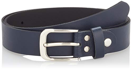 Ledergürtel, 3 cm breit, Made in Germany, echt Leder Gürtel für Damen und Herren, kürzbar-Dunkelblau-80 cm Gesamtlänge 90 cm