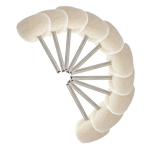 LIFKOME 10Pcs Wool Polishing Wheel for Deep Buffing for Non Surfaces Abrasive Brush Heads for Rotary Drill Accessories
