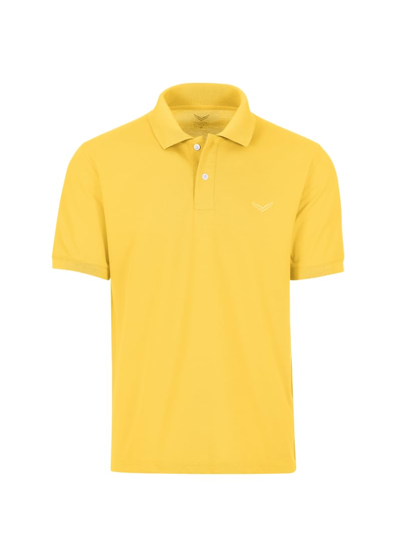 Trigema Herren Regular Fit Poloshirt Polo - Shirt Deluxe Piqué 627601, Einfarbig, Gr. Medium, Gelb (hellgelb 064)