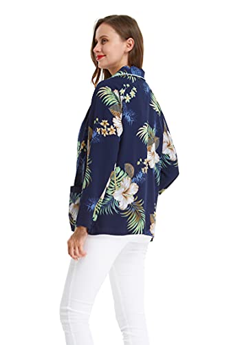 Image of Matchable Family Hawaiian Luau Light Jacket, Pineapple Garden Navy, Women, Small