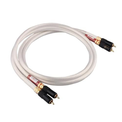 Cable audio 2RCA 7N OCC plateado de alta fidelidad con conectores WBT premium