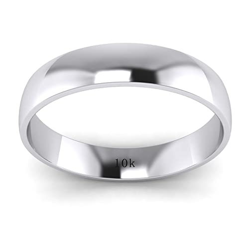 LANDA JEWEL Unisex Solid 10k White Rose Yellow Gold 4mm Comfort Traditional Highly Polished Wedding Ring Plain Band2