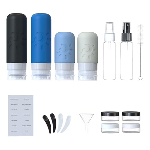 Zafit 18 Pack travel Bottles for Toiletries, TSA Approved Silicone Travel Containers Leak Proof Refillable Travel Accessories for Shampoo Conditioner Lotion Body Wash - Image 3