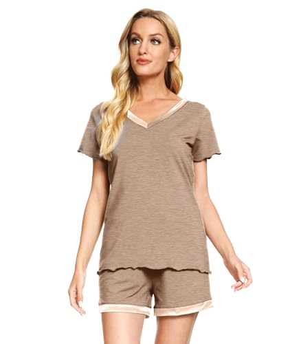 Image of WiWi Bamboo Viscose Womens Pajamas Cooling Sleepwear for Hot Flashes S-4X
