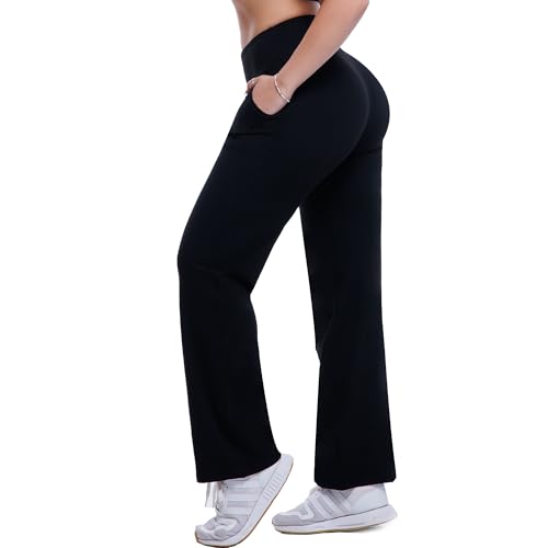 Walifrey Wide Leg Pants Woman Casual Sweatpants with Pockets for Women High Waist Loose Stretch Trousers