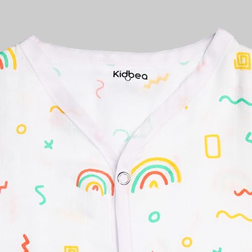 Image of Kidbea Unisex Baby Muslin Jhabla with Cute Prints | Summer Jhabla Shirt | Soft, Comfortable & Lightweight for Newborn & Infants