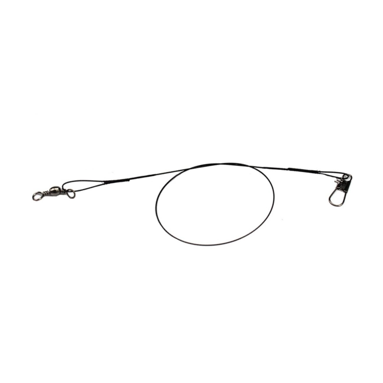 Generic 50pcs Fishing Bite Line with Barrel Swivel and Snap Swivel Black Durable Connector for Saltwater and Freshwater Fishing