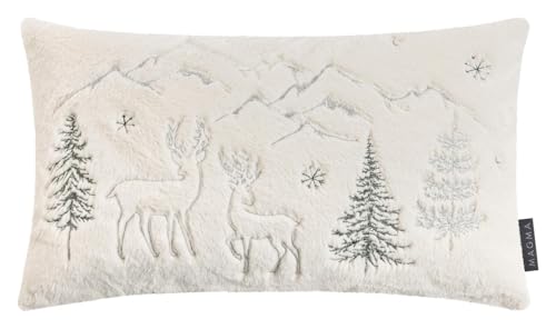 MAGMA Weihnachts-Zierkissenhülle Reni ca. 30x50 cm Winterlandschaft...