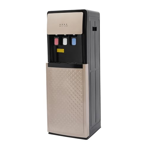 RocoReny Bottom Loading Water Cooler Dispenser, Standing Water Dispenser - 3 Temperatures with Hot, Cold & Room Water Spouts, 4 Indicator Lights Hot and Cold Water Dispenser (Champaign Gold)