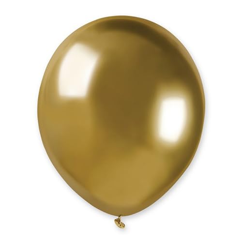 Biobased Natural Rubber Mini Latex Balloons 13cm / 5 in - Pack of 50 (Shiny Gold)