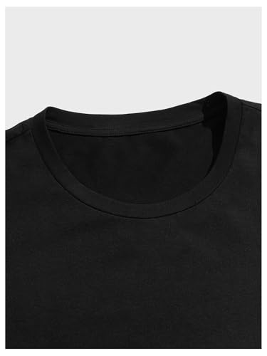 Milumia Men's 2 Piece Pajama Set Short Sleeve Solid Basic T Shirt and Plaid Long Pants Sets Sleepwear3