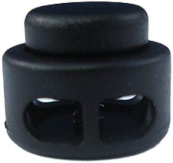Paracord Planet Double Barrel Black Cord Lock Draw String Toggle Stopper (10 Pack)
