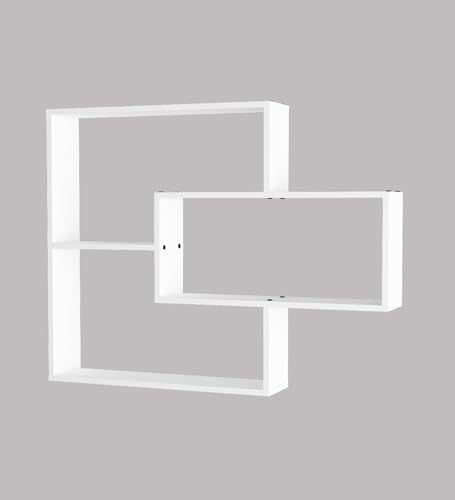 Image of Crip Multipurpose Modular Wall Racks /Shelves /Organiser /Decor Particle Board Wall Shelf (Number of Shelves - 5, White)