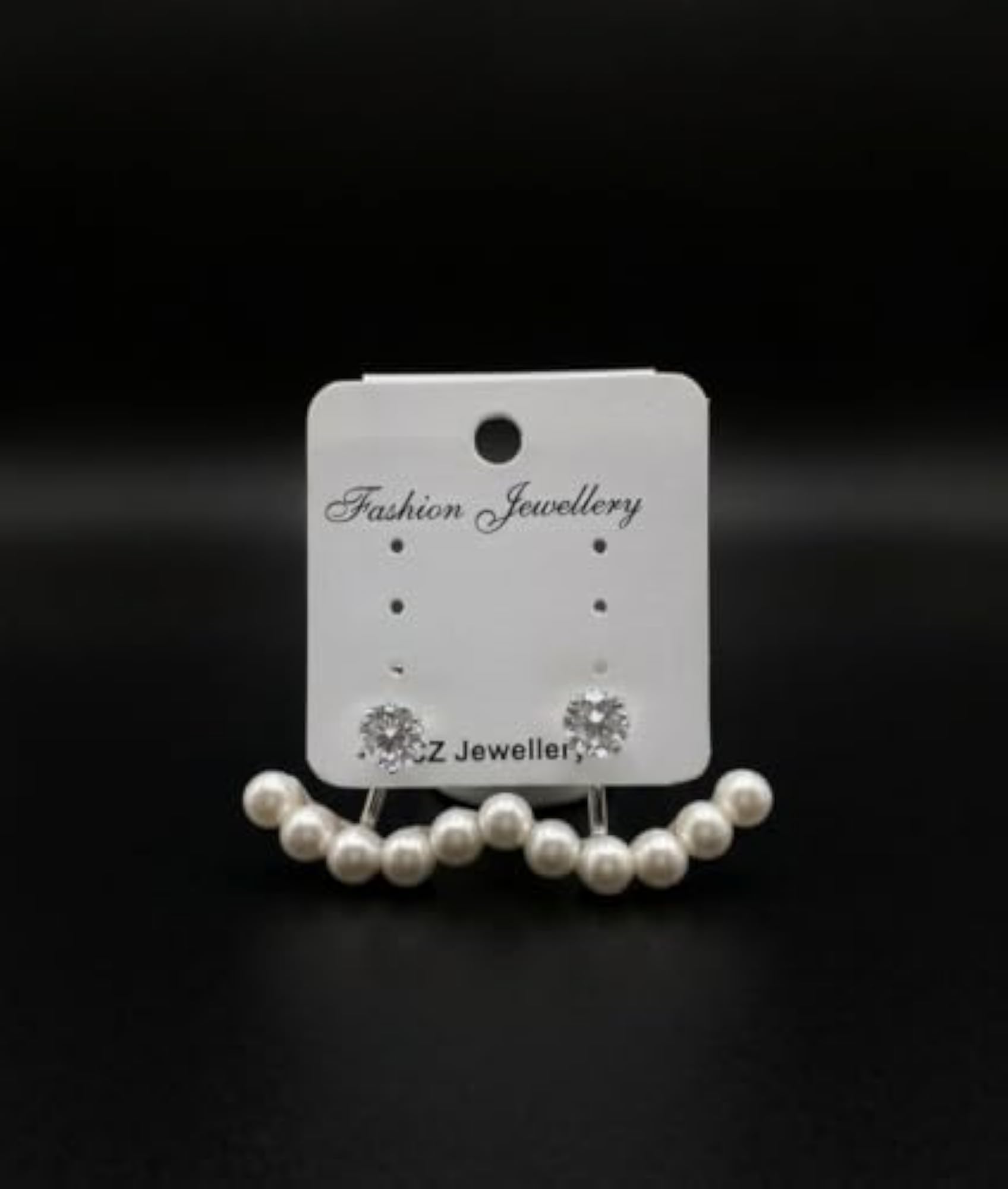 Women's Pearl & Crystal Elegant Ear Jacket Stud Earrings