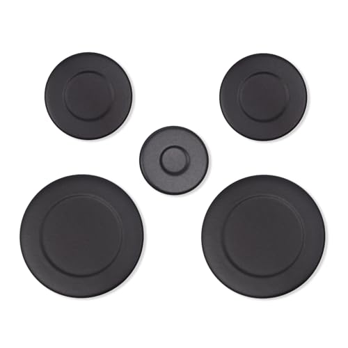W10832694 Gas Stove Burner Cap Set for Whirlpool Stove Burner Replacement 5-Piece Set Replacement Part Numbers: W10597133 AP5988633 PS11727796 4363154