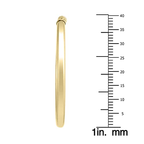 40Mm 14K Yellow Gold Filled Endless Hoop Earrings (3Mm Gauge) #TOP2