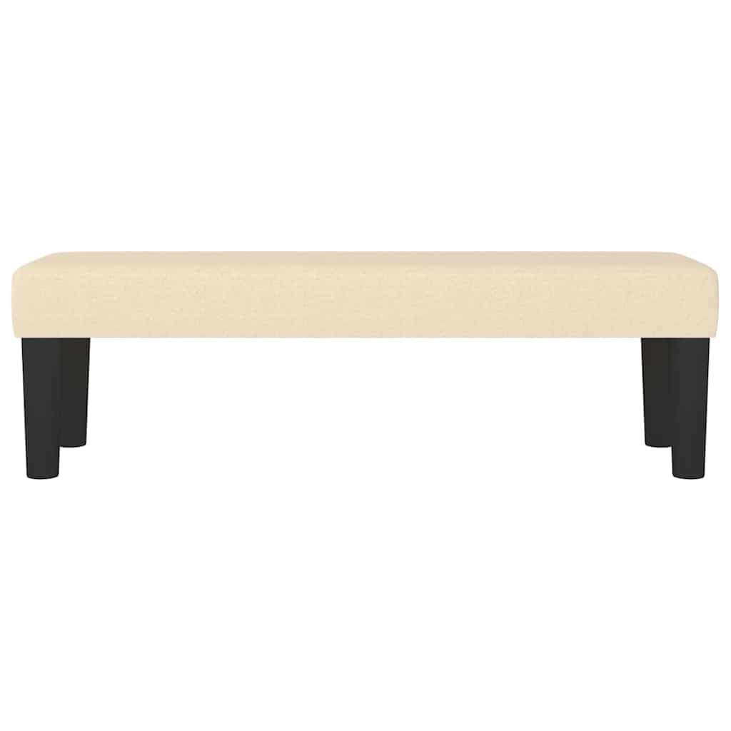 Ławka do siedzenia kremowa, 100 x 30 x 30 cm, do korytarza, sypialni, tapicerowana ławka z materiału, stabilna ławka do korytarza, do salonu, ławki na buty