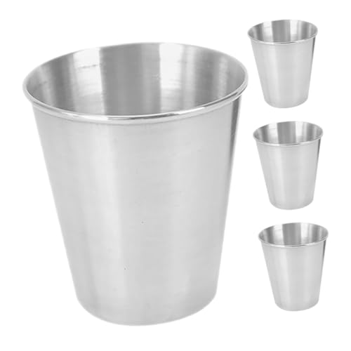 Cabilock 4pcs Portable Stainless Steel Shot Cups Multi Functional Condiment Dipping Containers for Liquor Sauces and Travel Use