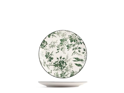 H&H Set mit 6 Margaret-Obsttellern aus Porzellan, 19 cm, grüne...