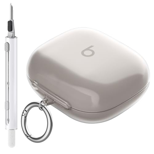 Seltureone Compatible with Beats Powerbeats Pro 2 Case with Cleaning Kit and Carabiner, High-Transparency Soft TPU Protective Case Cover Compatible with Powerbeats Pro 2 - Transparent