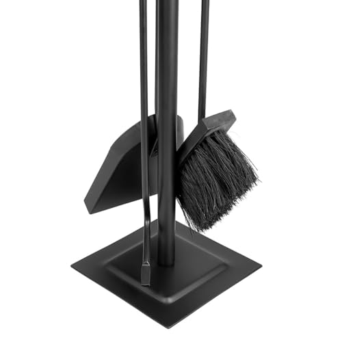 RUECAB 2523 Kamingarnitur Kamin mit 3 Zubehör Metall schwarz 15 x 15 x 61 cm