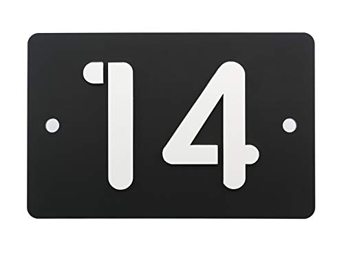 Targhetta per porta con numero civico, in vetro