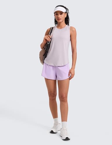Image of CRZ YOGA Lightweight Racerback Tank Top | Workout, Moisture Wicking, Classic Fit, Hip Length, Reflective Spots, Sleeveless Shirts for Women