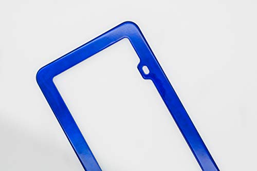 Creathome 2PCs Stainless Steel License Plate Frames with Shining Blue Color - Thumbnail 3