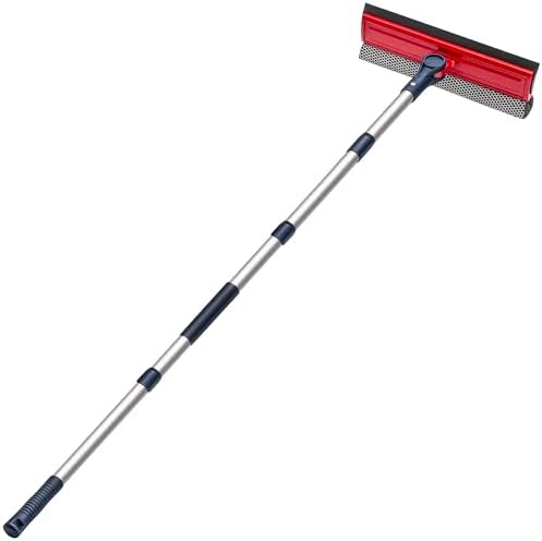DSV Standard Professional Window Squeegee | 10" Window Cleaner Tool, 2-in-1 Squeegee Window Cleaner with Telescopic Extension Pole 50 inch & 127 cm