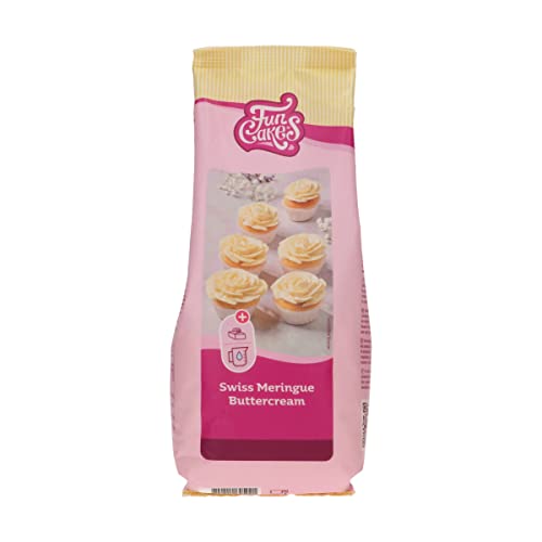 FunCakes Mix für Schweizer Baiser Buttercreme: Einfach zu verwenden, cremig, perfekt zum Dekorieren, Abdecken und Füllen von Kuchen, Belag auf Cupcakes. 800 g.