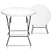 Bonnlo Table Ronde Pliante 80 × 80 × 76cm, Table Mange Debout Pliante, Table de Jardin Extérieure et Intérieure en Plastique pour Pique-Nique, Camping et Cuisine, Blanc