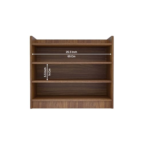 Image of Amazon Brand - Solimo Hex Shoe Rack 4-Tier Wooden Shoe Storage Rack, 68 x 31 x 60 cm, Leon Teak