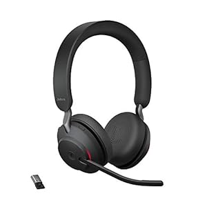 Jabra Evolve2 65 Wireless PC Headset – Noise Cancelling Microsoft Teams Certified Stereo Headphones With Long-Lasting…