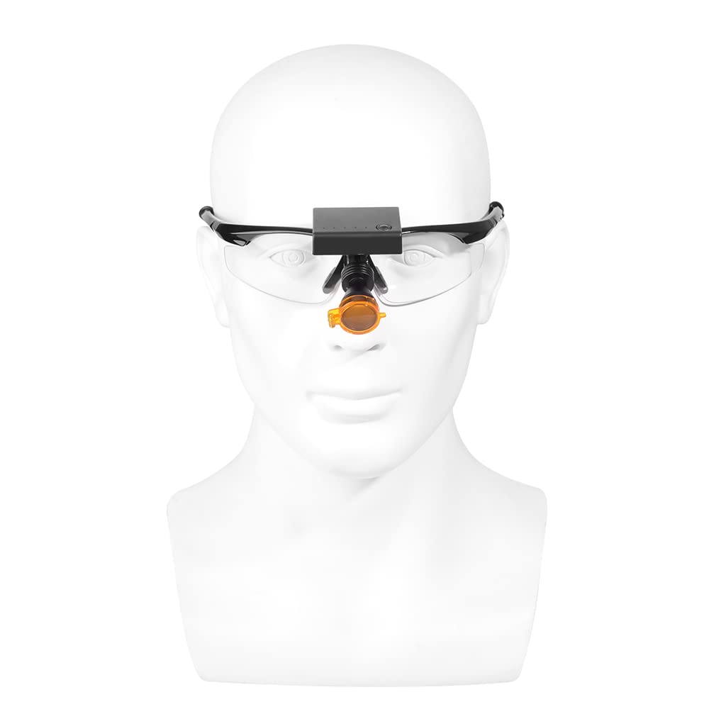 USA 5W LED Stirnlampe tragbar mit optischem Filter Fix-on Normale Brille Clear Spot 4 Lichtstufen in einem Set