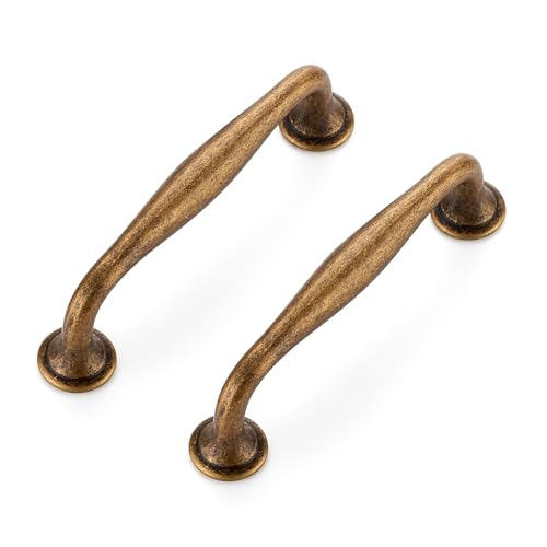 Image of Ravinte 5 Pack 3-3 /4 Inch Antique Brass Kitchen Cabinet Handles Solid Zinc Alloy Cabinet Pulls Cupboard & Drawer Handles