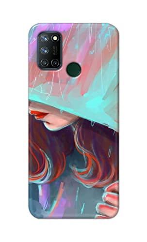 Image of PRINTFIDAA Pretty Woman Under The Umbrella Painting Printed Designer Hard Case for Relame C17 / Realme 7i Back Cover -(e) RPM1007