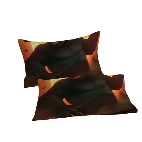 Housse de couette gorille animal 3D lit 220x240 king en microfibre - 7