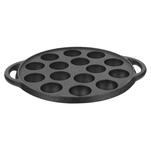 Ipetboom 1 Pieza Sartén de Hierro para Cocinar Caracoles y Albóndigas Huecos Antiadherente para Inducción y Vitrocerámica Utensilio de Cocina Multifuncional