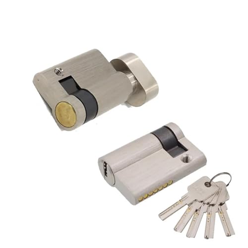 1Pcs Invisible Door Lock Core Glass Door Lock One Side Cylinder with Knob Length 45mm Height 32MM for Fire-Proof Door Security Door(with knob)