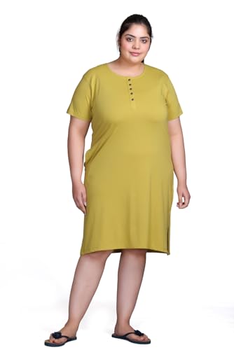 Image of In Love Women's Cotton Plus Size Nighty Chemise | Easy cotton chemise for nightwear and lounge comfort
