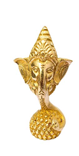 Figura Decorativa Cabeza de Ganesha en Latón para Escritorio